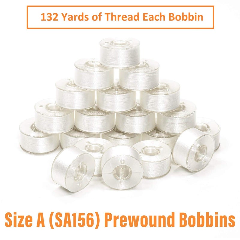 ThreadNanny 144pcs White Prewound Bobbin Thread Plastic Size A (SA156) Works with Brother Embroidery and Sewing Machine Polyester Thread - Image 4